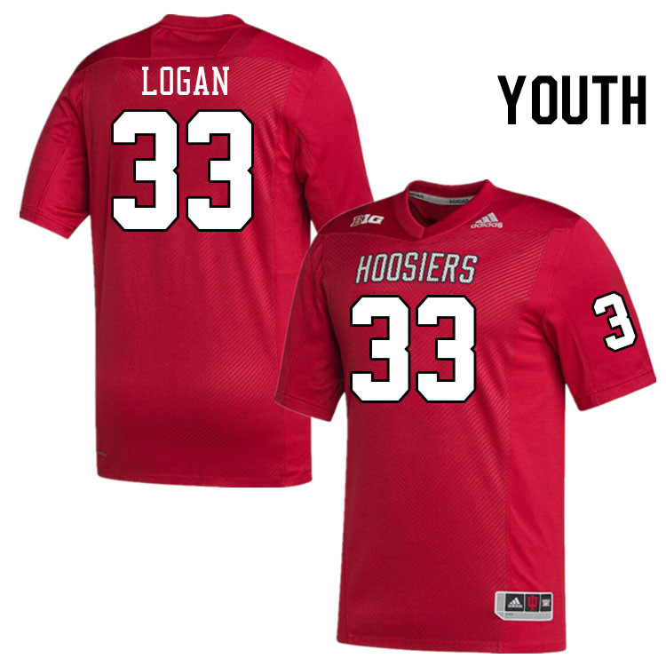 Youth #33 Nahji Logan Indiana Hoosiers College Football Jerseys Stitched-Crimson